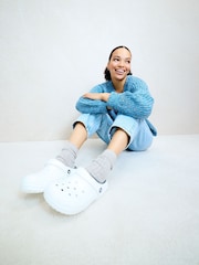 Crocs White Classic Lined Clogs - Image 2 of 7