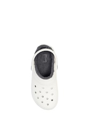 Crocs White Classic Lined Clogs - Image 5 of 7