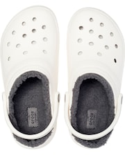 Crocs White Classic Lined Clogs - Image 6 of 7
