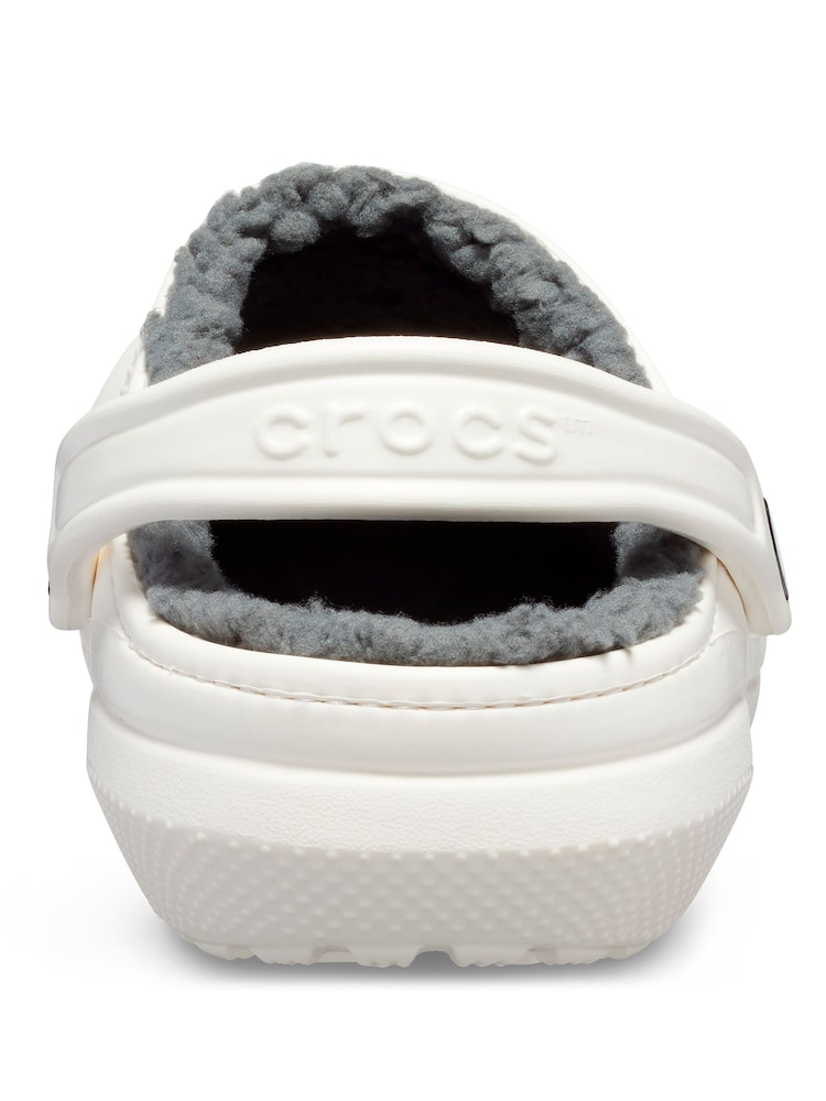 Crocs White Classic Lined Clogs - Image 7 of 7