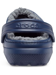 Crocs Navy Classic Lined Clogs - Image 6 of 7