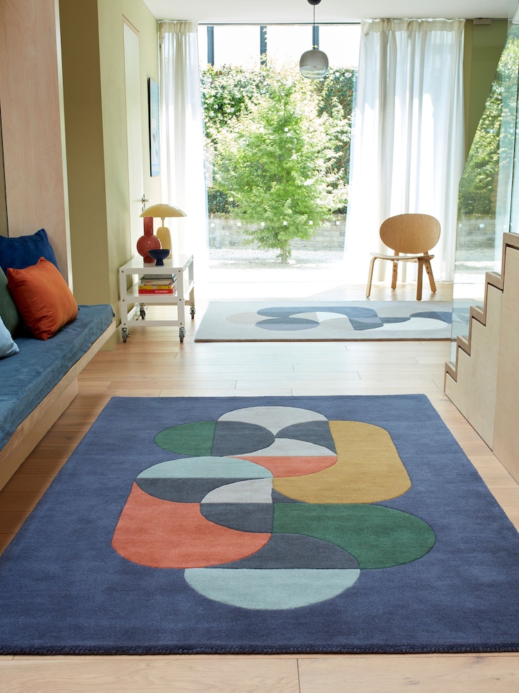 Asiatic Rugs Blue Matrix Statement Rug - Image 1 of 4