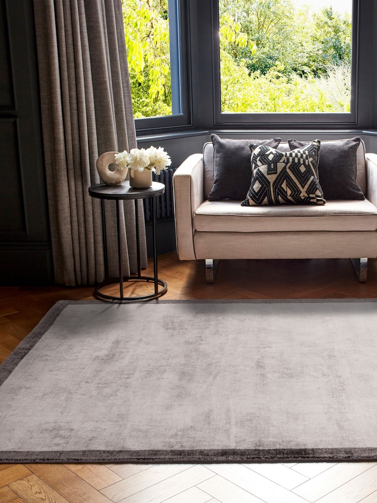 Asiatic Rugs Grey Blade Border Runner - Image 1 of 4