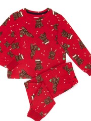 Chelsea Peers Kinderrecycling Faser Rot Weihnachten Cockapoo bedruckt Langes Pyjama-Set - Bild 2 von 2