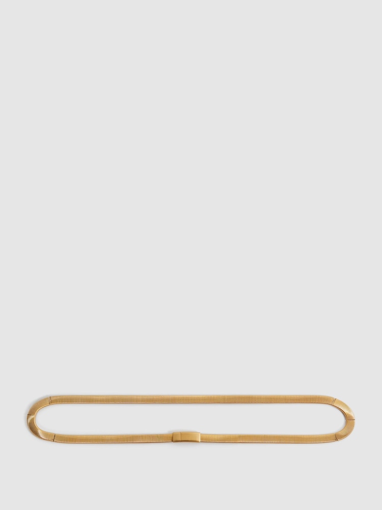 Reiss Gold Ella Elasticated Chain Belt - Image 2 of 4