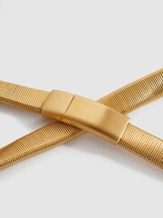 Reiss Gold Ella Elasticated Chain Belt - Image 4 of 4