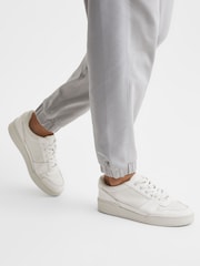 Reiss White Frankie Leather Lace-Up Trainers - Image 3 of 6