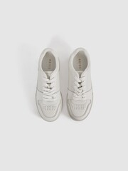 Reiss White Frankie Leather Lace-Up Trainers - Image 4 of 6