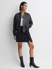 Reiss Black Mina Leather Kitten Heel Chelsea Boots - Image 2 of 5