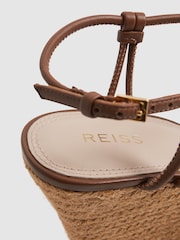 Reiss Tan Isabella Leather Knot Detail Wedge Sandals - Image 5 of 5