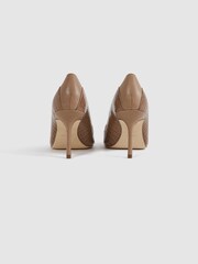 Reiss Taupe Gwyneth Leather Contrast Court Shoes - Image 5 of 7