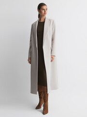 Reiss Khaki Ashley Ribbed Bodycon Midi Dress - Image 4 of 5