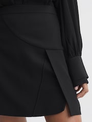 Reiss Black Erin High Rise Mini Skirt - Image 4 of 5