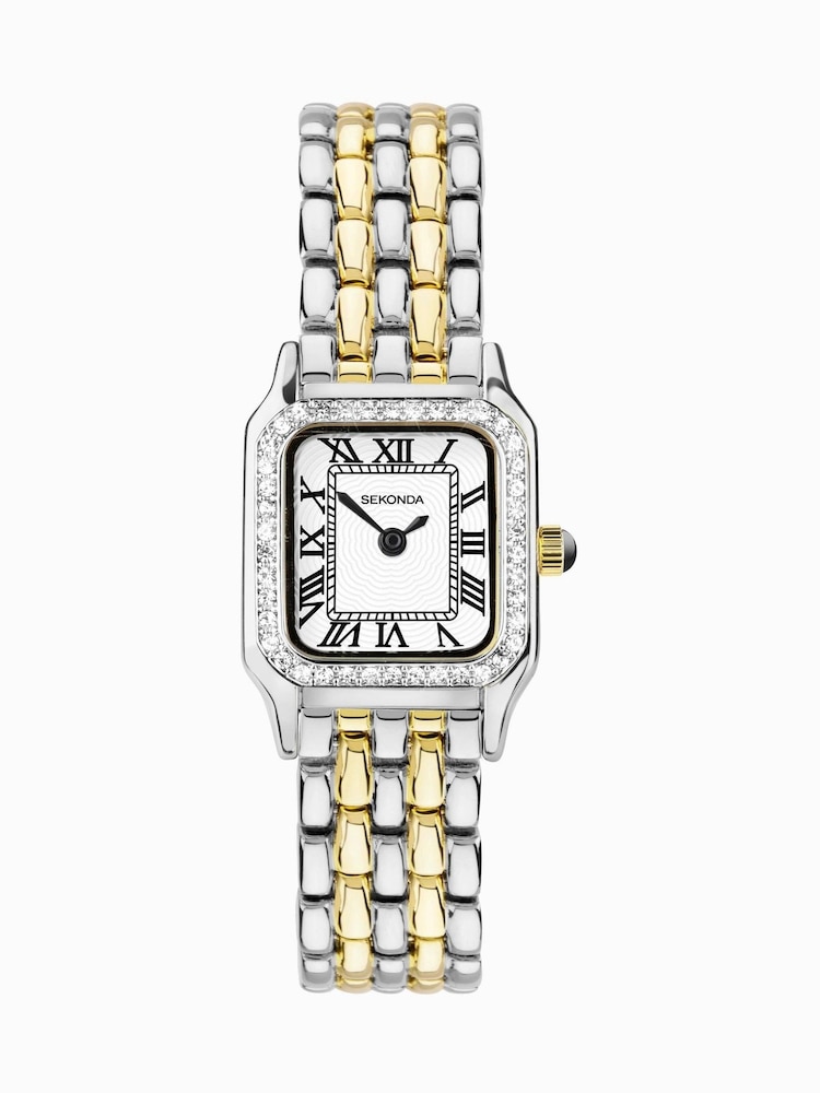Sekonda Womens Monica 20mm Analogue Silver Tone Watch With Two Tone Case And Alloy Bracelet With White Dial - Image 1 of 6