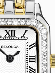 Sekonda Womens Monica 20mm Analogue Silver Tone Watch With Two Tone Case And Alloy Bracelet With White Dial - Image 4 of 6