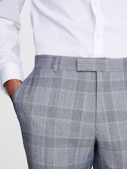 MOSS Grey Tailored Fit BW Check Trousers - Image 3 of 4