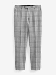 MOSS Grey Tailored Fit BW Check Trousers - Image 4 of 4