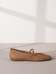 Camel Signature Leather Mary Jane Flat Shoes - Image 4 of 8