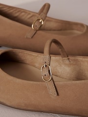 Camel Signature Leather Mary Jane Flat Shoes - Image 6 of 8