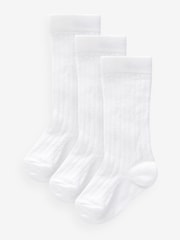 White Knee High Baby Socks 3 Pack (0mths-2yrs) - Image 1 of 2