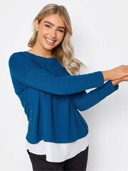 M&Co Blue 2-in-1 Jumper Shirt - Image 1 of 4