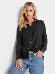PixieGirl Petite Black Longsleeve Viscose Shirt - Image 1 of 4