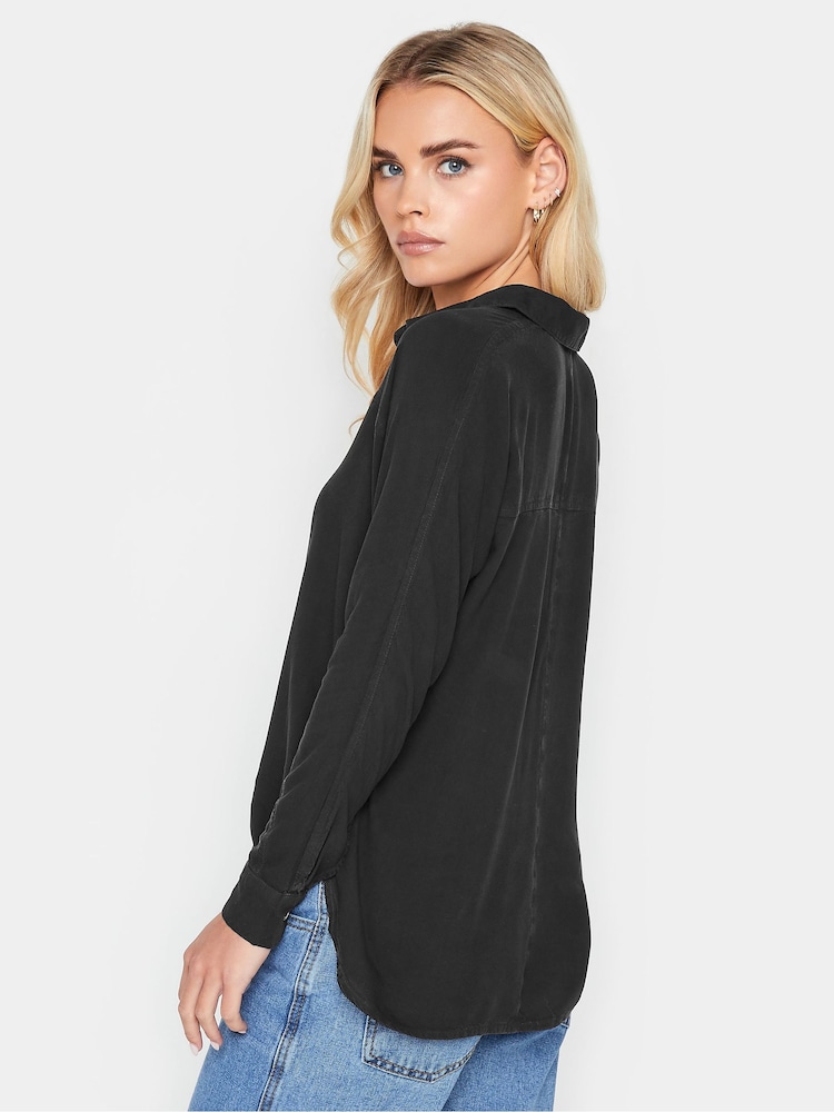 PixieGirl Petite Black Longsleeve Viscose Shirt - Image 2 of 4