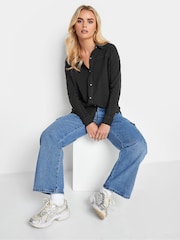 PixieGirl Petite Black Longsleeve Viscose Shirt - Image 3 of 4