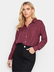 PixieGirl Petite Red Longsleeve Viscose Shirt - Image 1 of 4