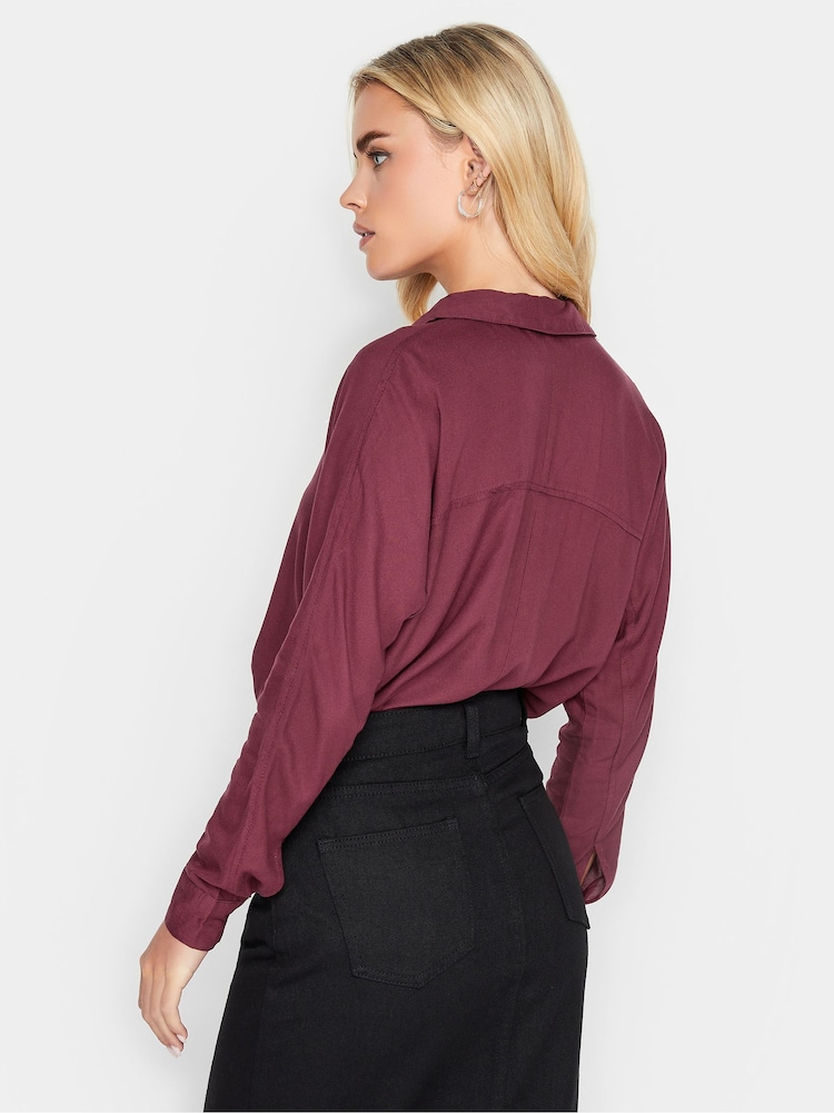 PixieGirl Petite Red Longsleeve Viscose Shirt - Image 2 of 4