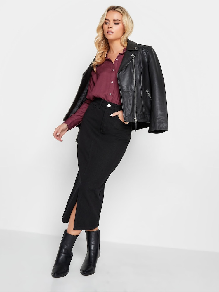 PixieGirl Petite Red Longsleeve Viscose Shirt - Image 3 of 4