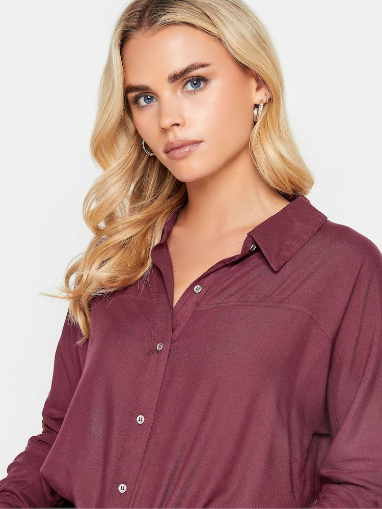 PixieGirl Petite Red Longsleeve Viscose Shirt - Image 4 of 4