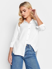 PixieGirl Petite White Longsleeve Viscose Shirt - Image 1 of 5