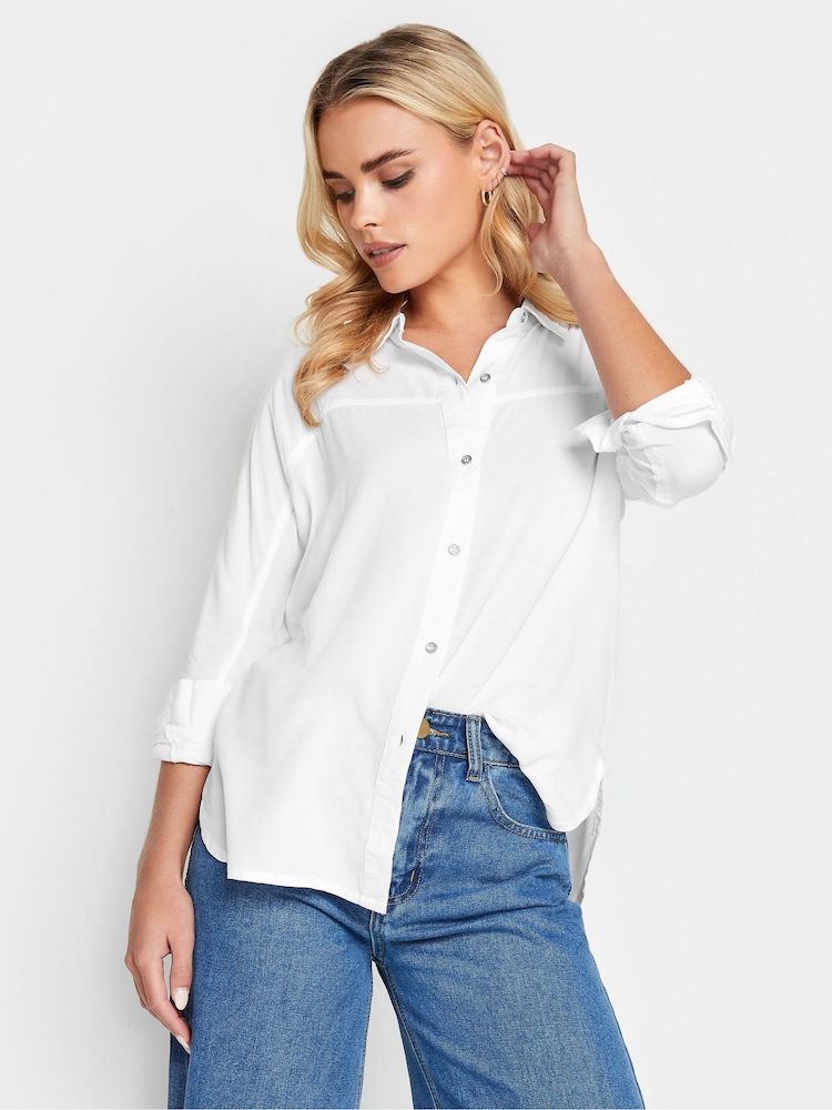 Blanco - Camisa de manga larga de viscosa de PixieGirl Petite - Imagen 1 de 5 Blanco - Camisa de manga larga de viscosa de PixieGirl Petite - Imagen 1 de 5