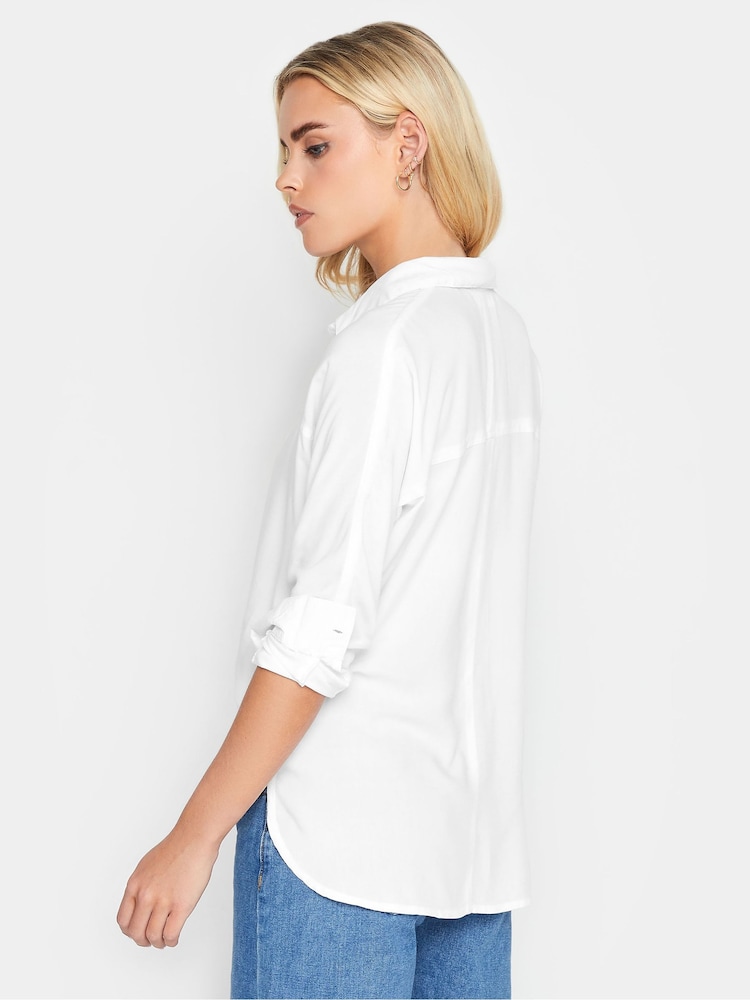 PixieGirl Petite White Longsleeve Viscose Shirt - Image 2 of 5