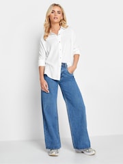 PixieGirl Petite White Longsleeve Viscose Shirt - Image 3 of 5