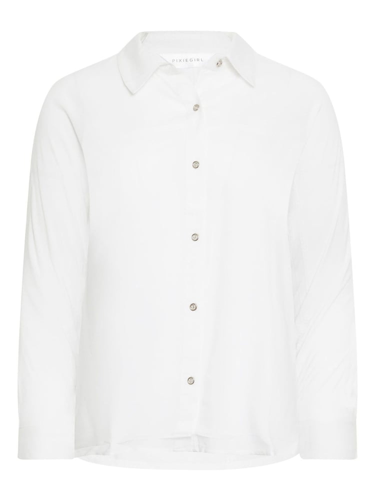 PixieGirl Petite White Longsleeve Viscose Shirt - Image 6 of 6 PixieGirl Petite White Longsleeve Viscose Shirt - Image 6 of 6