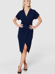 Closet London Blue Kimono Pencil Dress - Image 3 of 6