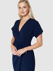 Closet London Blue Kimono Pencil Dress - Image 4 of 6