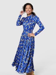 Closet London Blue Pleated Dress - Image 3 of 6
