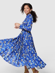 Closet London Blue Pleated Dress - Image 4 of 6