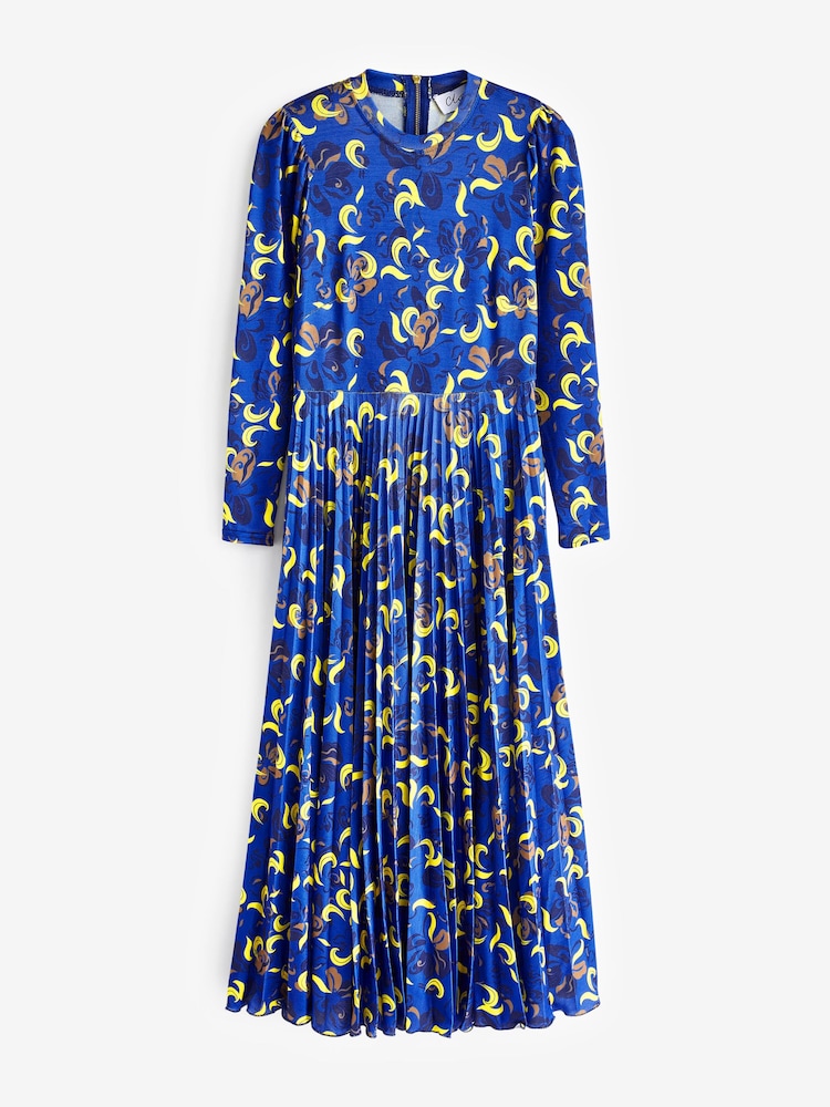 Closet London Blue Pleated Dress - Image 6 of 6