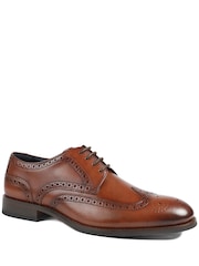 Jones Bootmaker Mumbai Wide Fit Leather Brogue Derby Shoes - Imagen 1 de 5