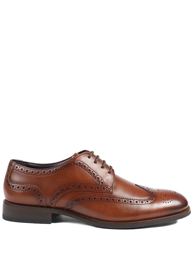 Jones Bootmaker Mumbai Wide Fit Leather Brogue Derby Shoes - Imagen 2 de 5
