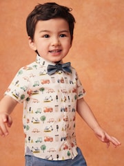 Multi Short Sleeve Shirt And Bow Tie Set (3mths-7yrs) - Image 1 of 8