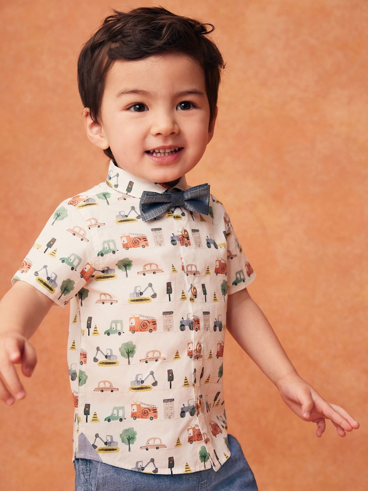 Multi Short Sleeve Shirt And Bow Tie Set (3mths-7yrs) - Image 1 of 8