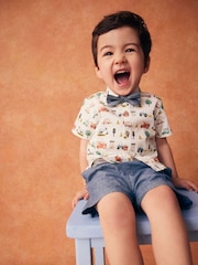 Multi Short Sleeve Shirt And Bow Tie Set (3mths-7yrs) - Image 2 of 8
