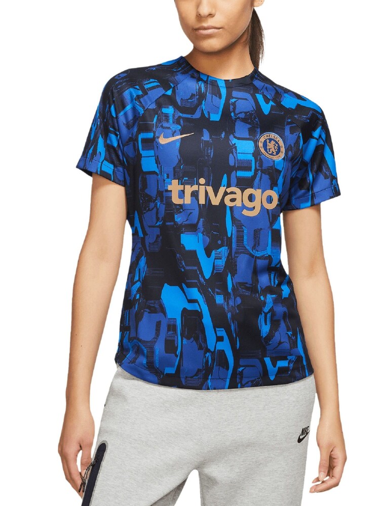 Niebieski - Damska koszulka przedmeczowa Nike Chelsea Academy Pro - Image 1 of 2