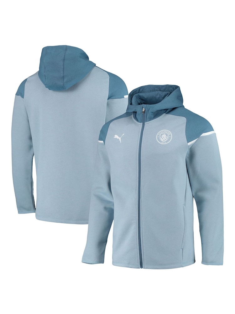 Puma Blue Manchester City Casuals Hoodie Jacket - Image 1 of 3 Puma Blue Manchester City Casuals Hoodie Jacket - Image 1 of 3