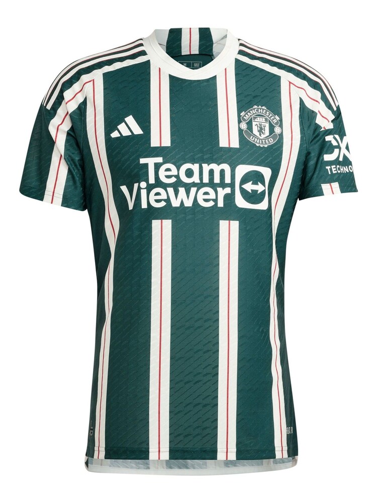 adidas Green Manchester United Away Authentic Shirt 2023-24 - Image 2 of 3